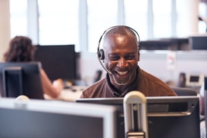 Person working at call center