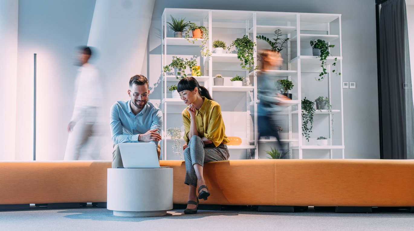 People working in modern office