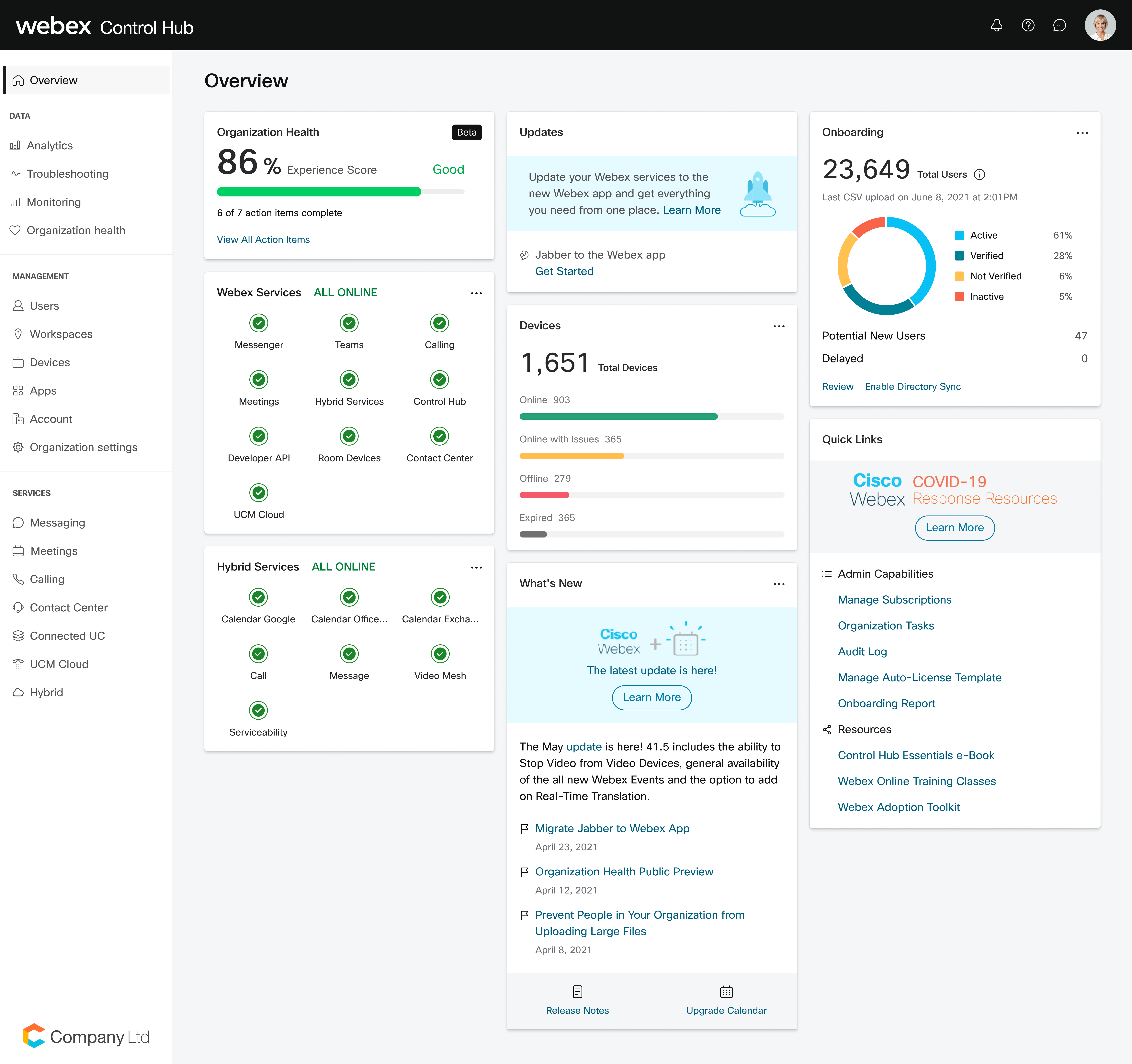 Webex Control Hub