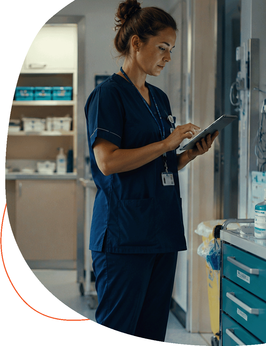 healthcare solutions voice and network from Pure IP - tablet