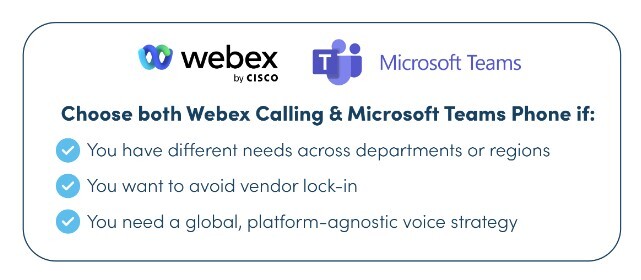 use both Cisco Webex and Microsoft Teams