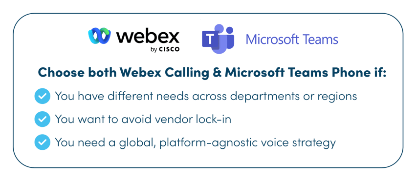 when to use webex calling and microsoft teams - pure ip