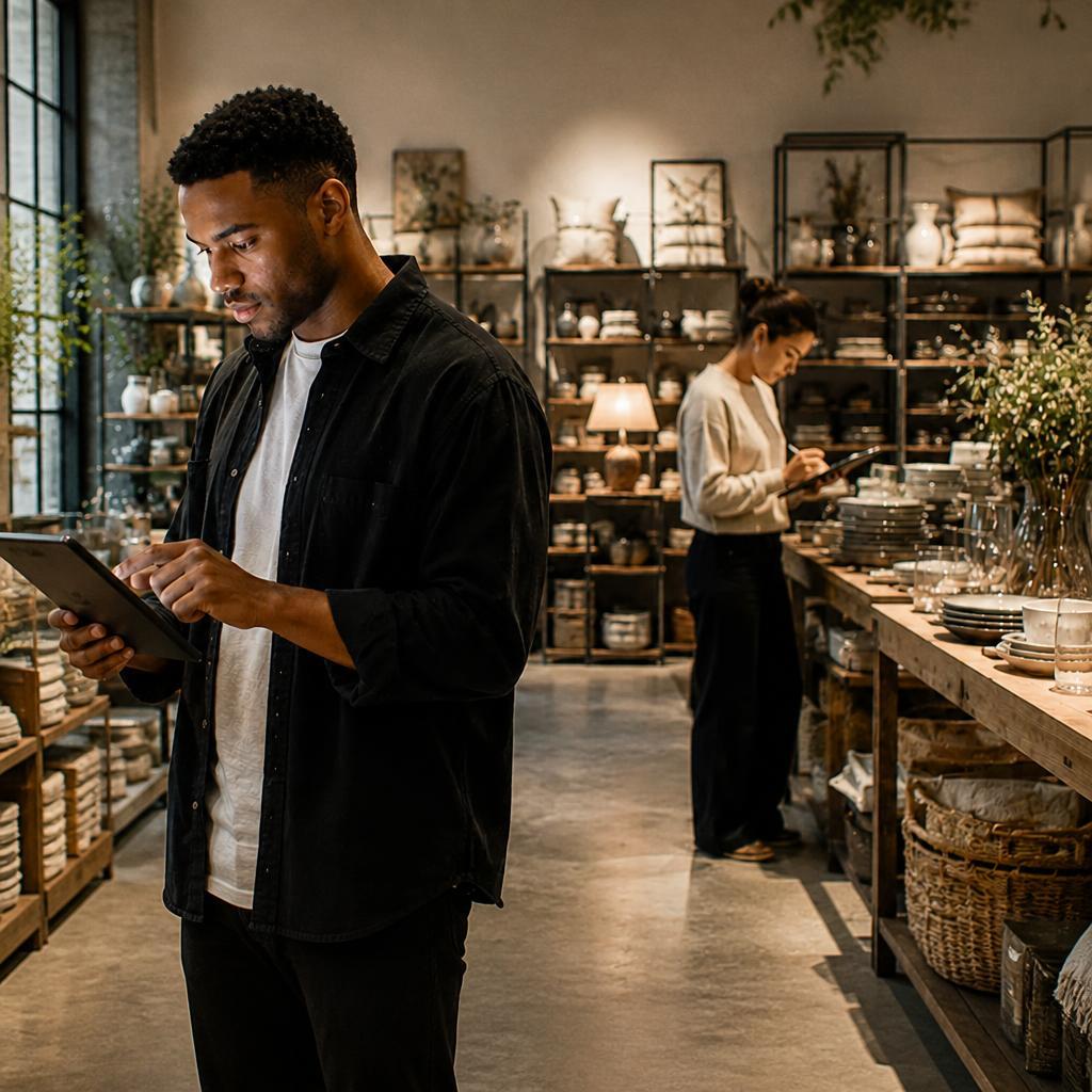 Retail Shop Interior With Warm Lighting