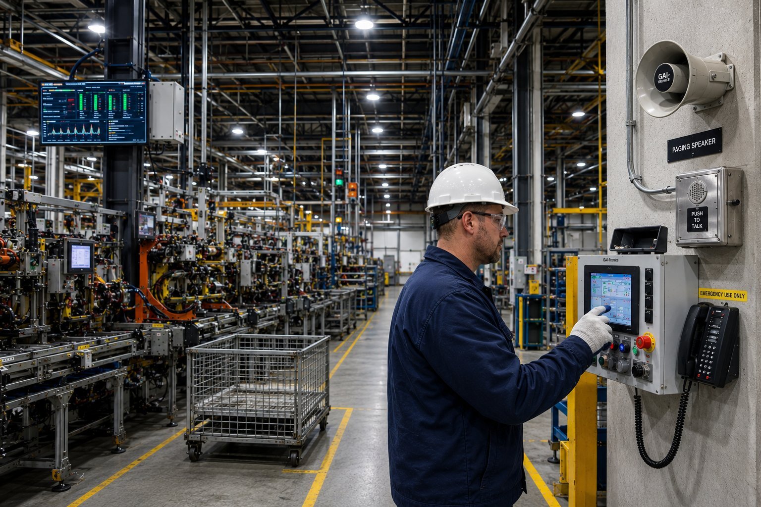 Factory floor paging system