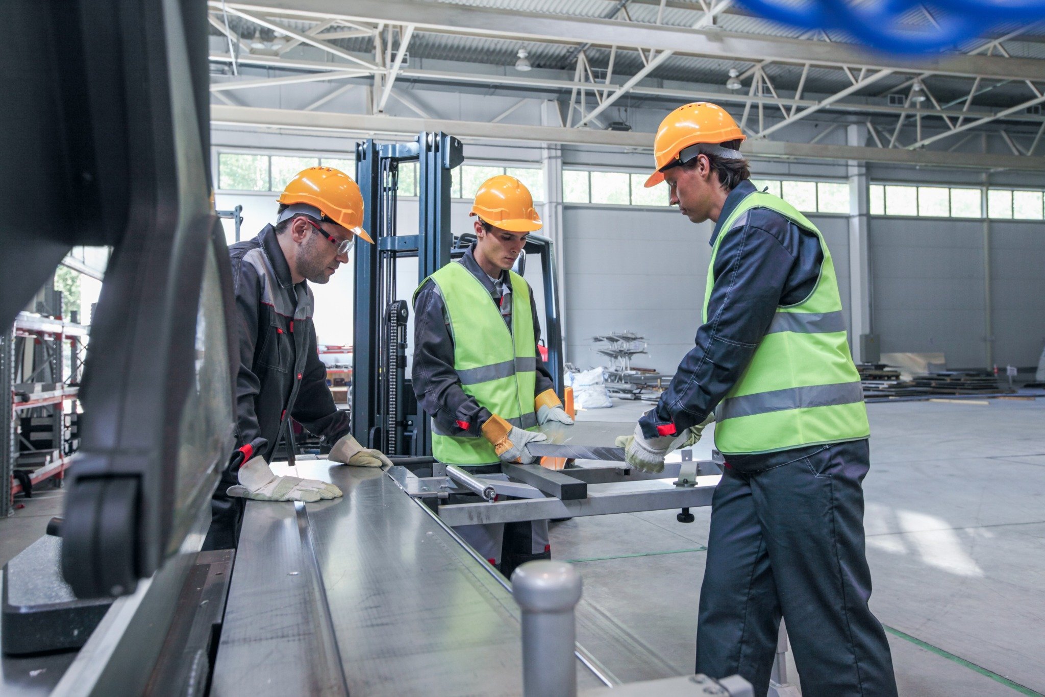 On floor in factory