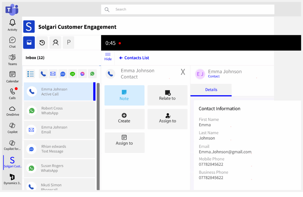 Solgari native integration with Microsoft Teams